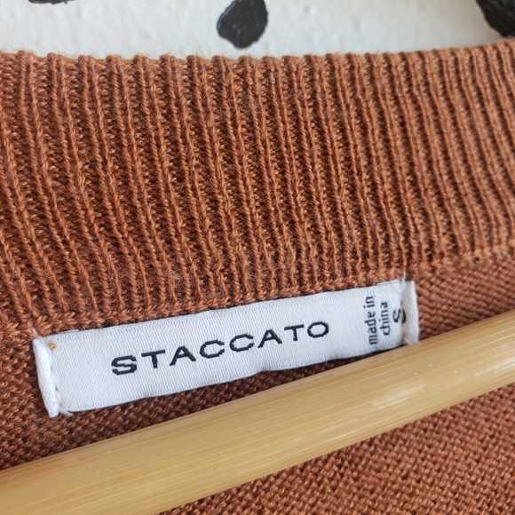 Rust/Brown Lightweight V neck Sweater - Picture 6 of 9